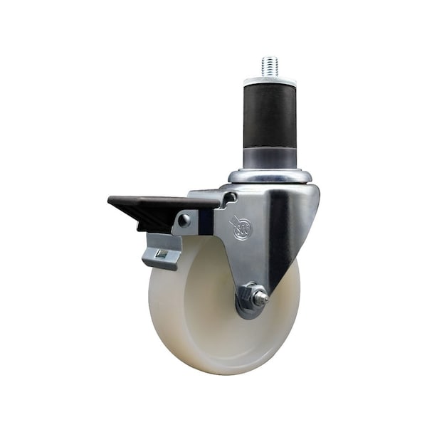4'' Nylon Swivel 1-5/8'' Expanding Stem Caster with Brake